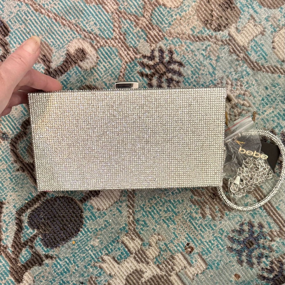 Bebe silver,rhinestone style Rectangular hard cas… - image 4
